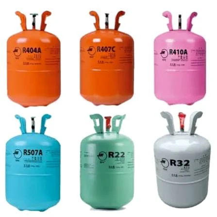 Bouteilles de différents gaz réfrigérants